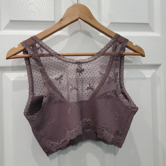 Wishlist Sheer Lace Bralette w/ Bow Design Sz M & L - Picture 3 of 6